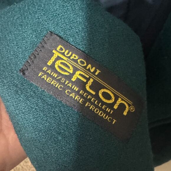 Vintage Portrait 100% Wool Coat Forest Green Sz 14 Petite Long belted FLAWS - Picture 7 of 15